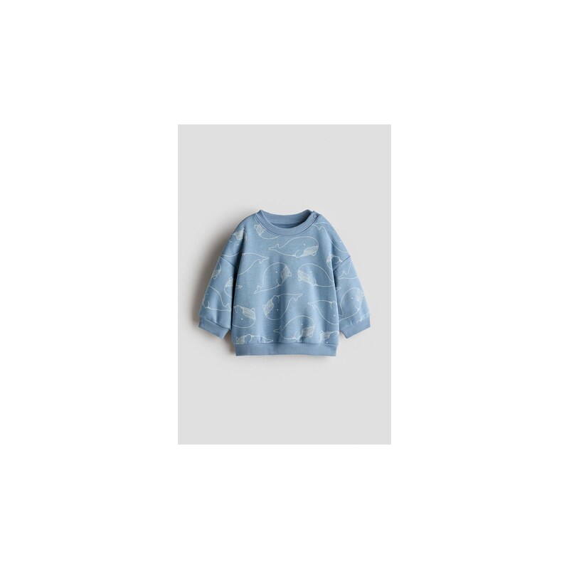 H&M - Mikinas potiskem - Bleděmodrá/Velryby