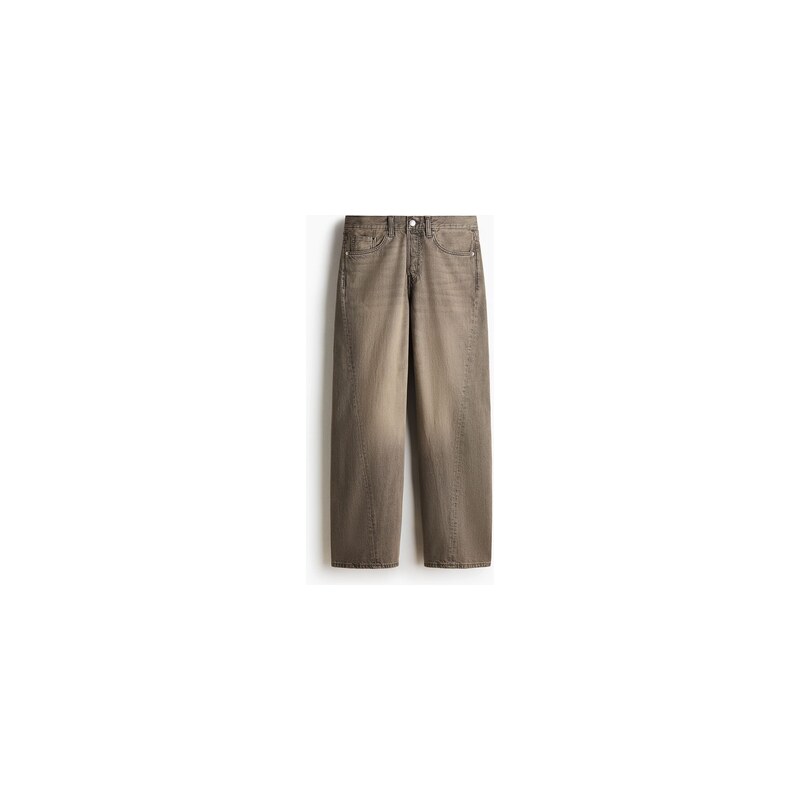 H&M - Loose Straight twisted leg jeans - Šedý Denim