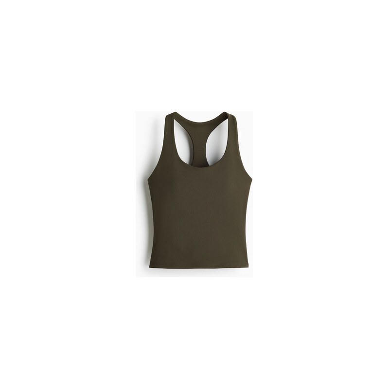 H&M - Integral-bra sports top with SoftMove - Mechově Zelená