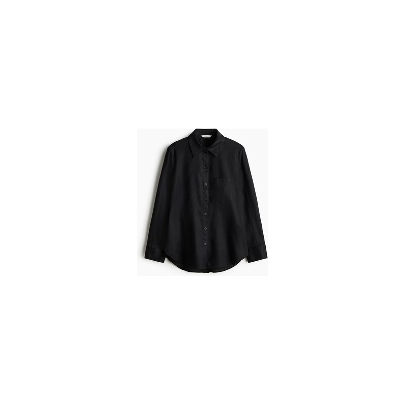 H&M - Lněná košile - Černá