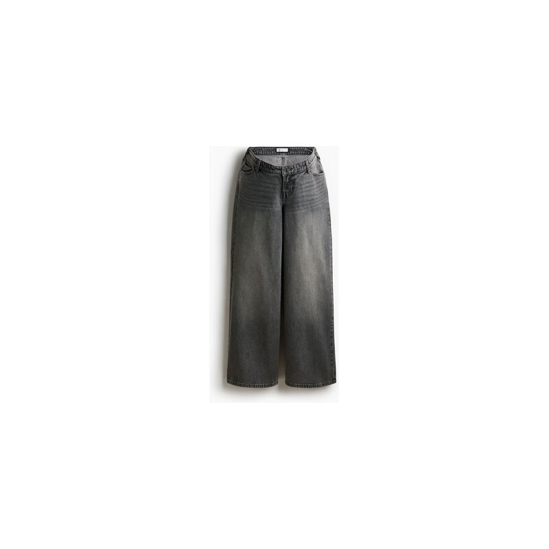 H&M - MAMA Wide Low Jeans - Šedý Denim