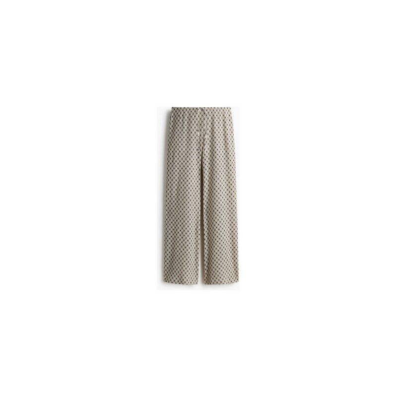 H&M - Žerzejové kalhotys texturou - Světle Béžová/Vzor