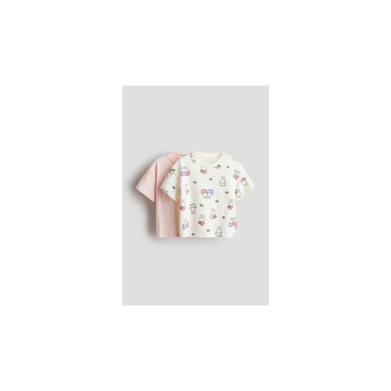 H&M - Bavlněné tričkos potiskem 2 kusy - Světle Růžová/Miffy