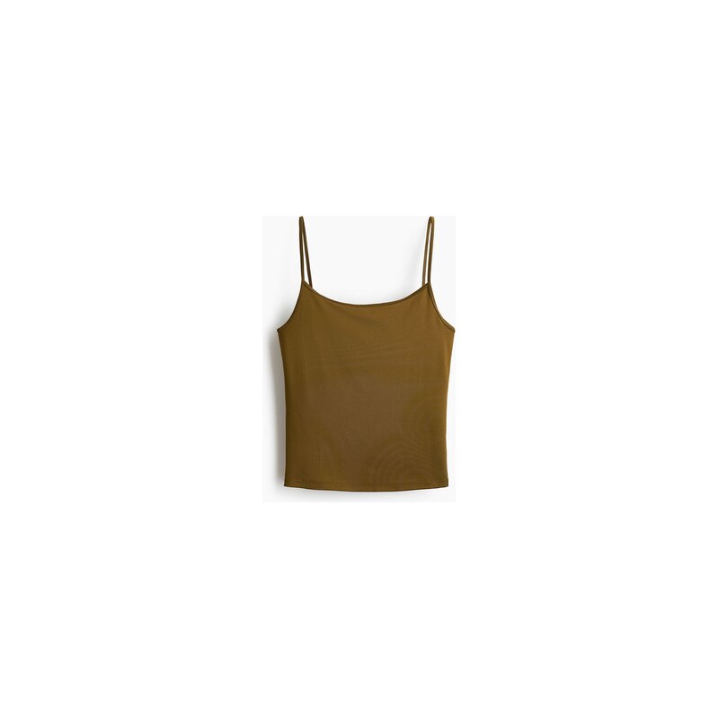 H&M - Žerzejové tílko - Zlatě Olivová