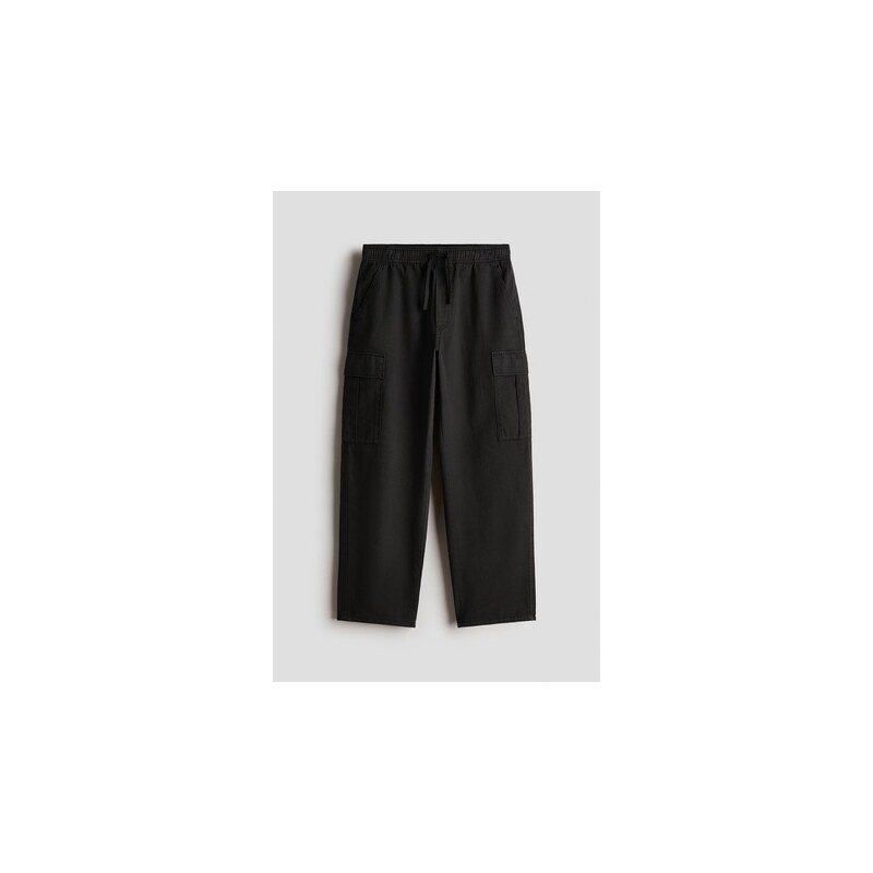 H&M - Bavlněné kalhoty cargo - Černá