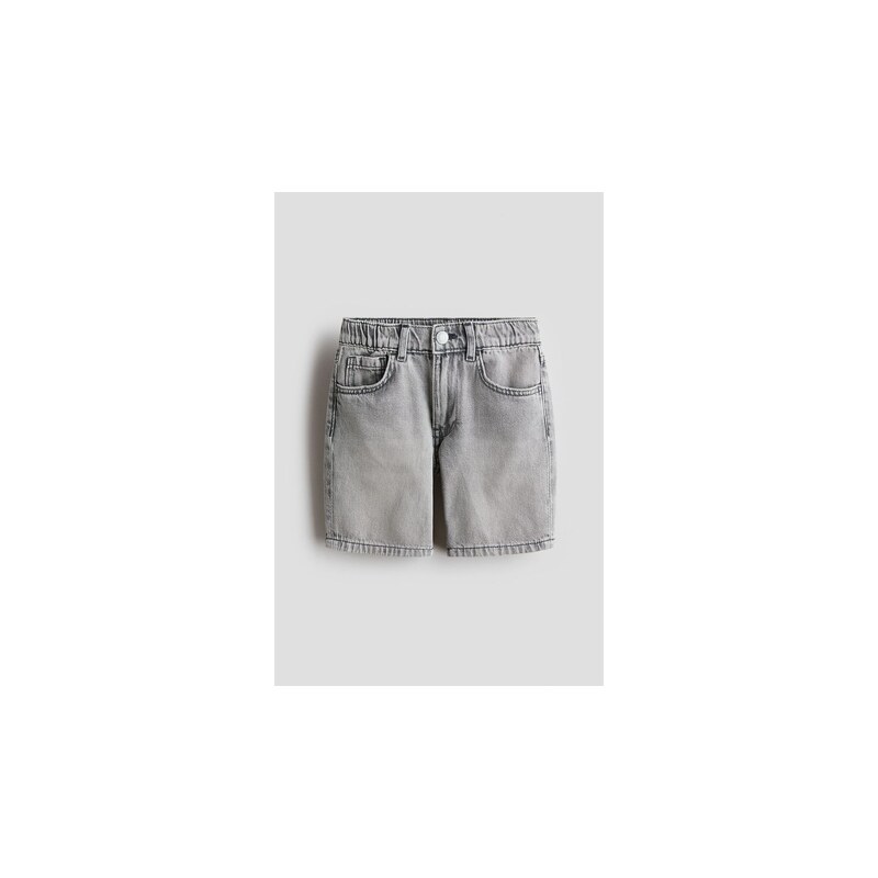 H&M - Džínové šortky Loose Fit - Šedý Denim