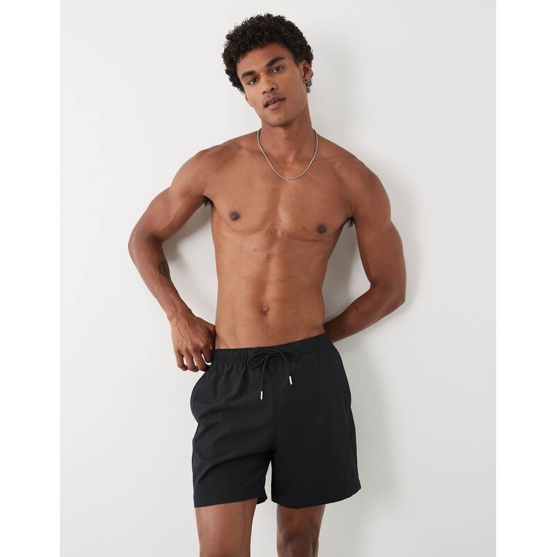 Abercrombie & Fitch 6in pull on swim short in black