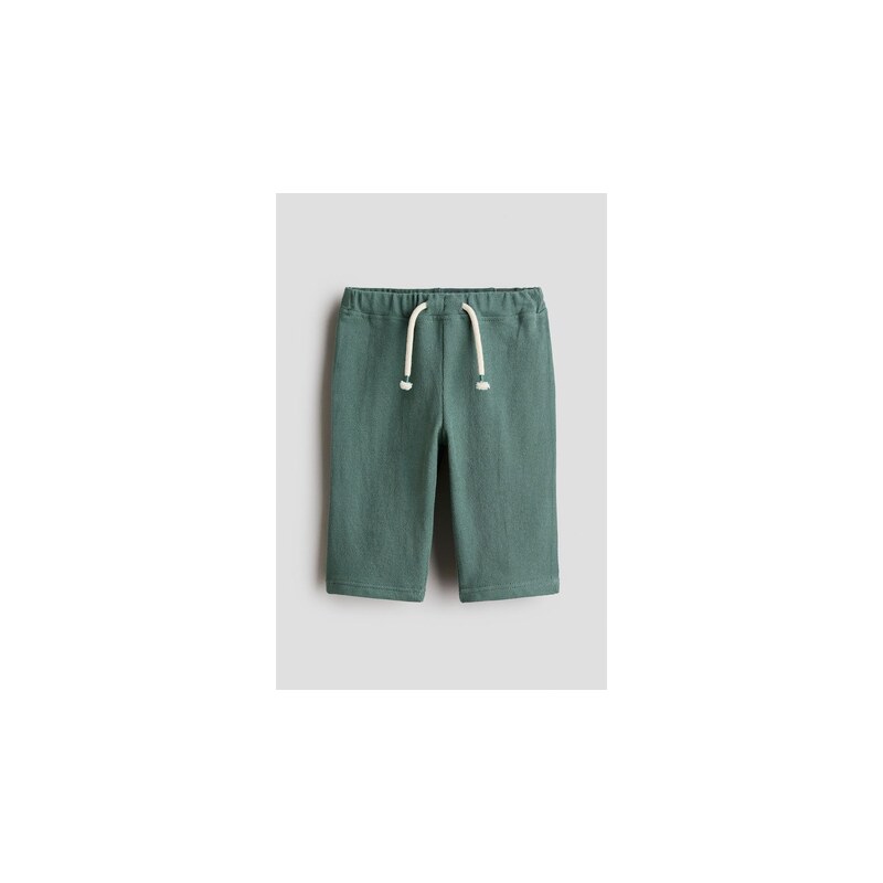 H&M - Žerzejové kalhotys texturou - Zelená