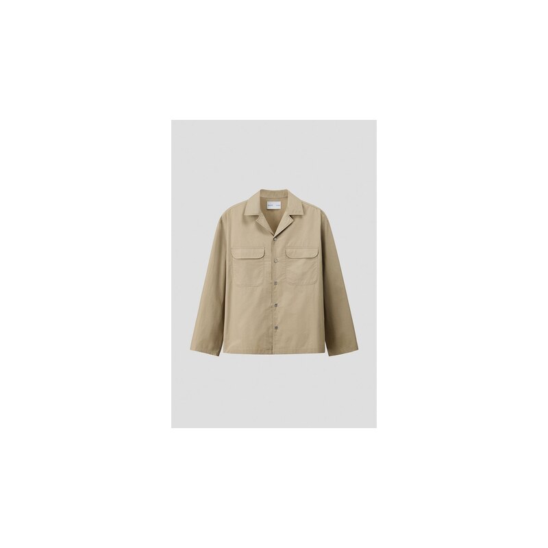 H&M - Bavlněná košile resort Loose Fit - Khaki Zelená