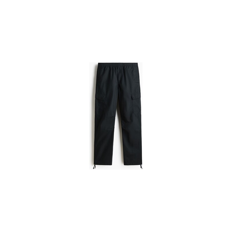 H&M - Kalhoty cargo Regular Fit - Černá
