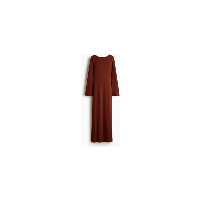 H&M - Maxišaty z úpletus texturou - Hnědá