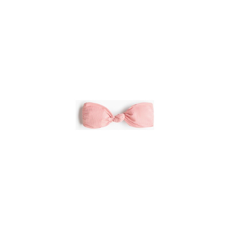 H&M - Vyztužená bikinová podprsenka bandeau - Růžová/Světle