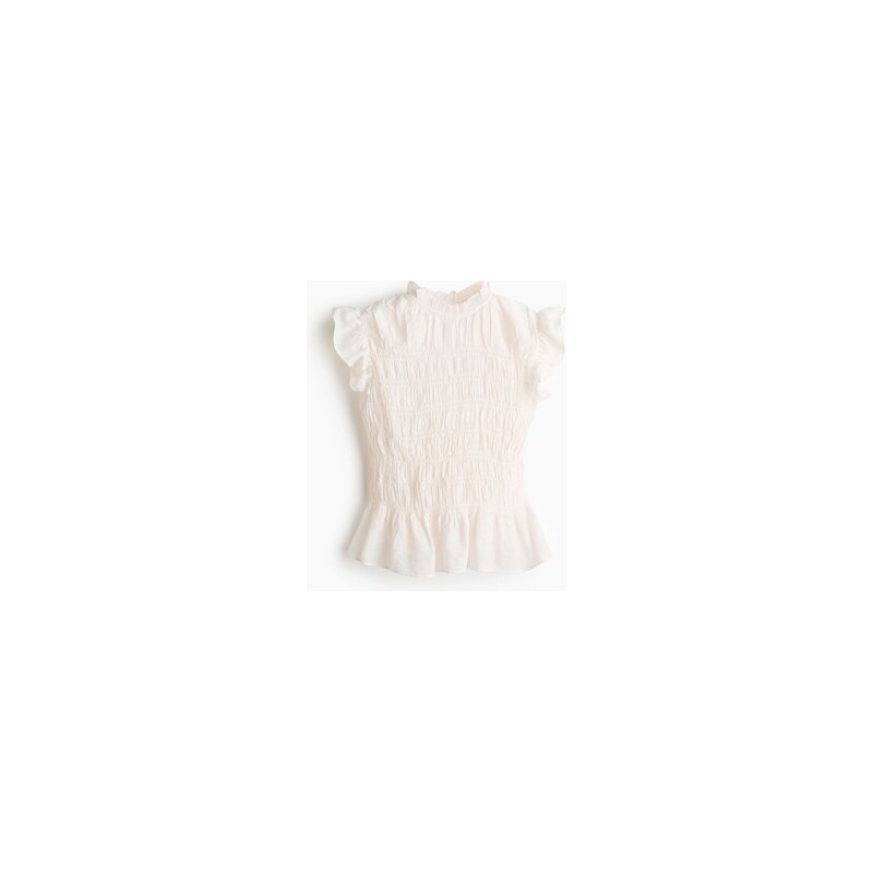 H&M - Top peplums žabkováním - Bílá