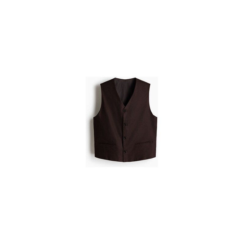 H&M - Společenská vesta Regular Fit - Tmavě Hnědá