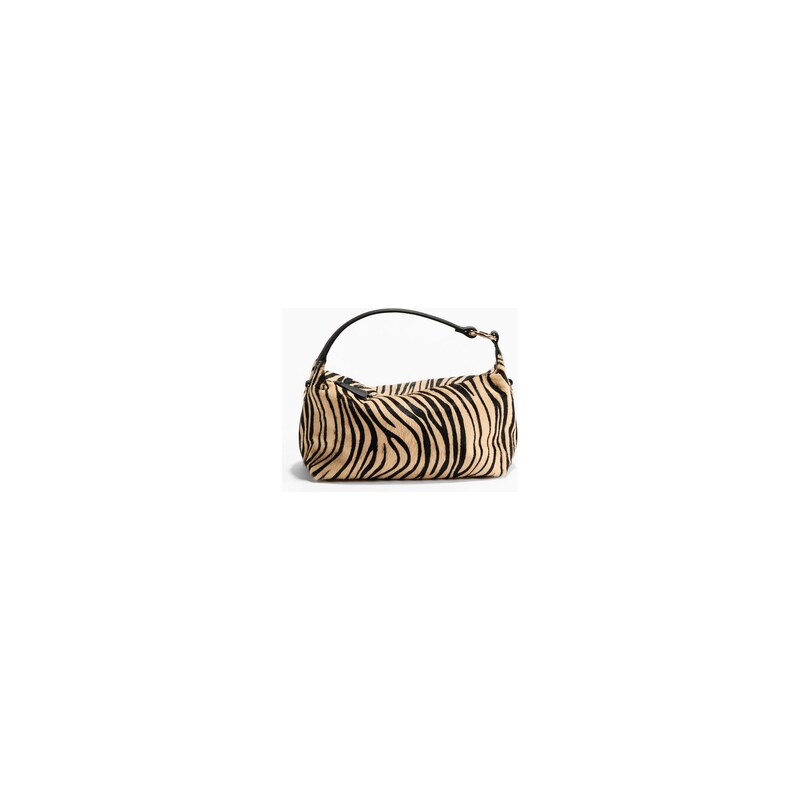 H&M - Kožená kabelka crossbody - Černá/Imitace Zebry