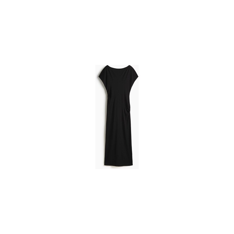 H&M - Šaty z vlny merino odhalující jedno rameno - Černá