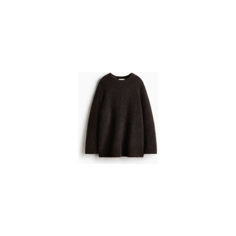 H&M - Svetr z mohérové směsi - Tmavě Hnědá