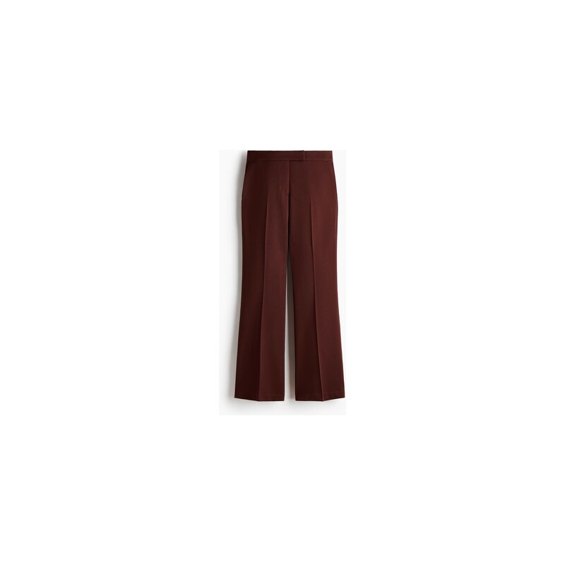 H&M - Kalhoty Flared - Tmavá Rezavě Hnědá
