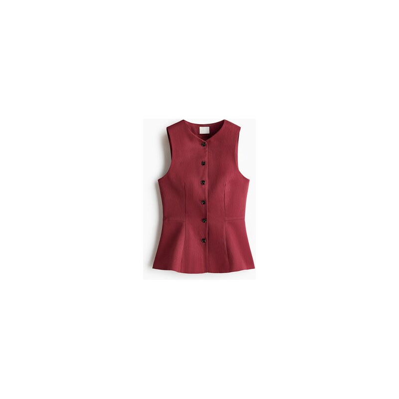 H&M - Vesta peplum - Tmavě Červená