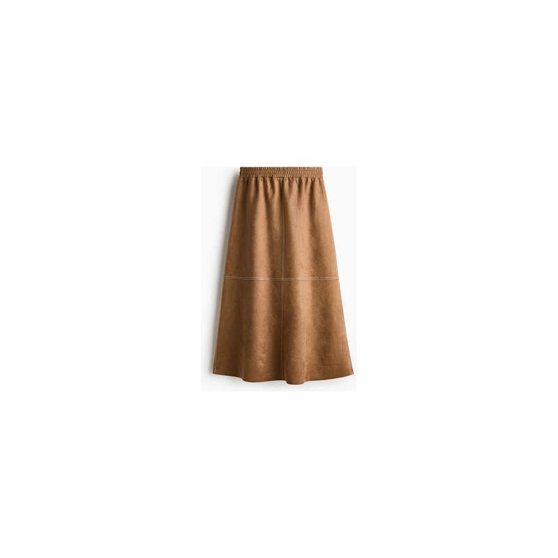 H&M - Sukně midi - Tmavě Béžová