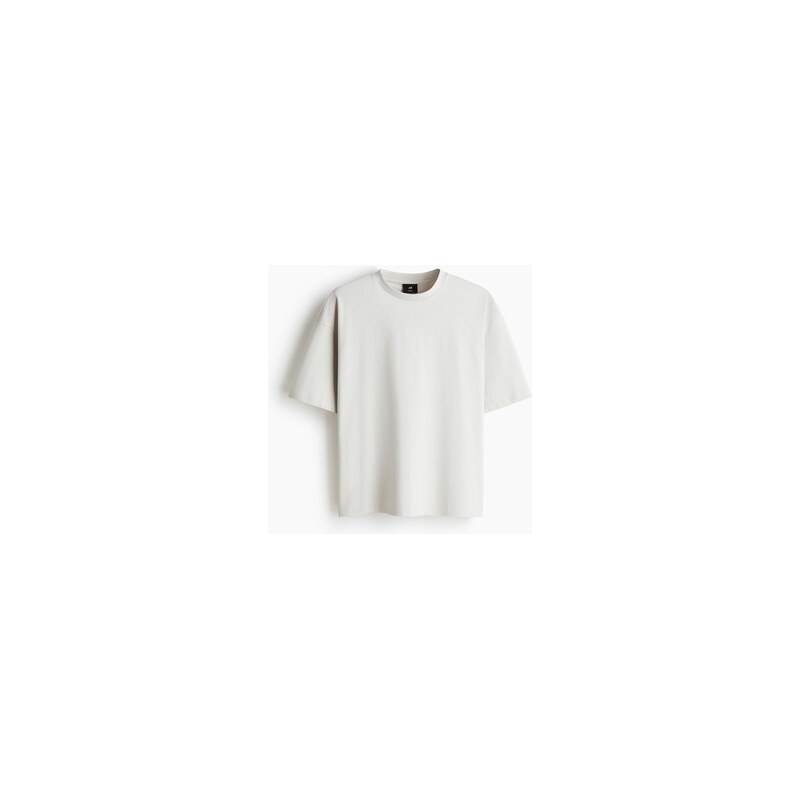 H&M - Bavlněné tričko Oversized Fit - Světle Šedá