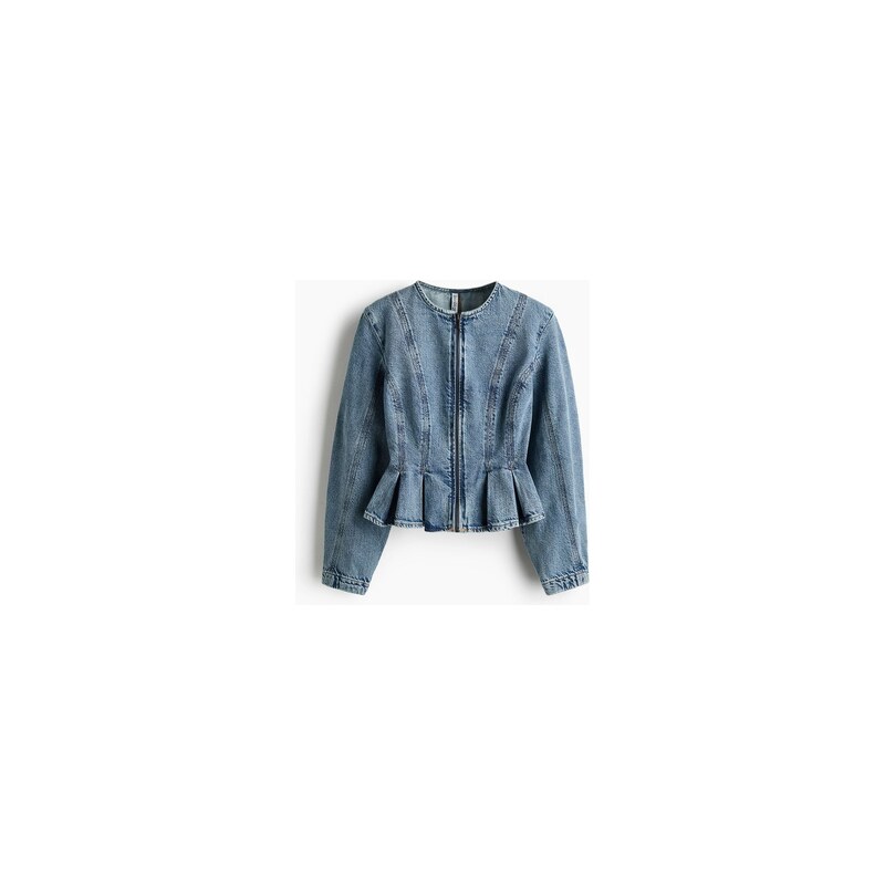 H&M - Džínová halenka peplum - Denim Blue
