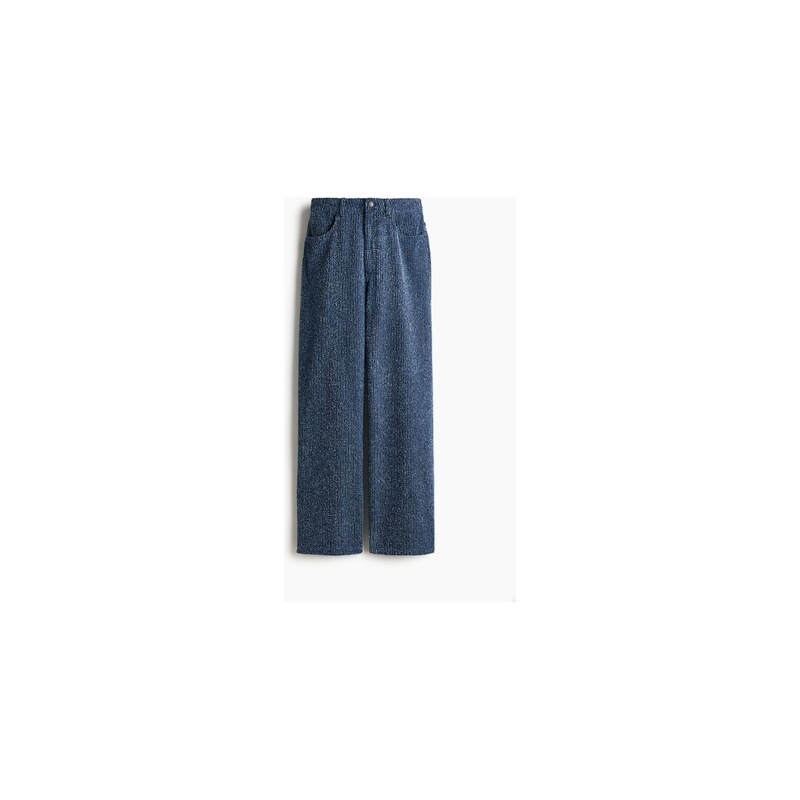 H&M - Bouclé Bootcut High Waist Jeans - Denim Blue