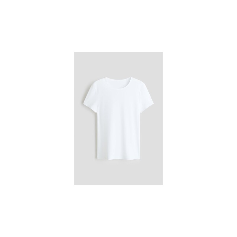 H&M - Tričko Warming Slim Fit - Bílá