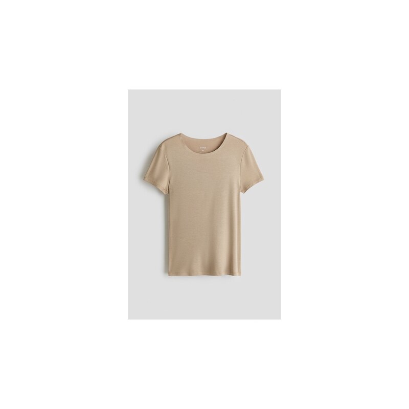 H&M - Tričko Warming Slim Fit - Béžová