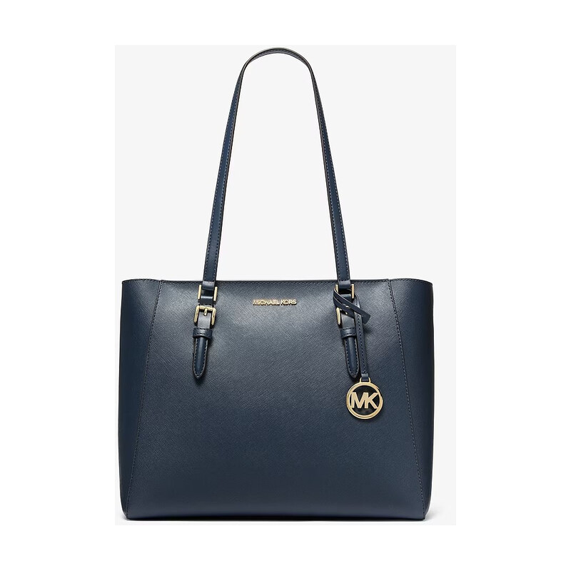 Michael Kors kožená kabelka Charlotte large 3 v 1 tmavě modrá navy