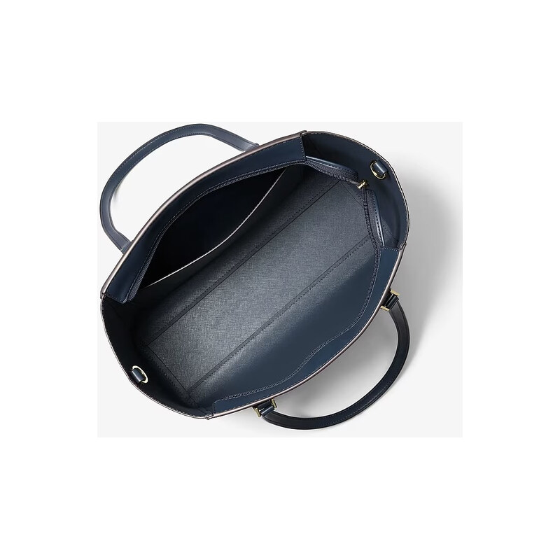 Michael Kors kožená kabelka Charlotte large 3 v 1 tmavě modrá navy