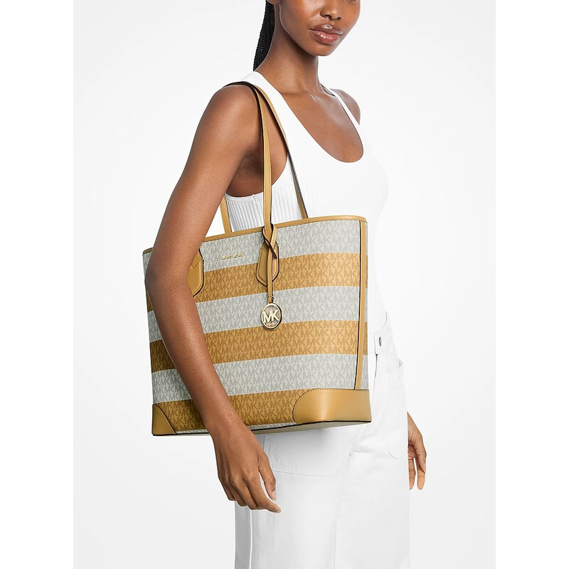 Michael Kors Eva large kabelka pruhovaná žlutá