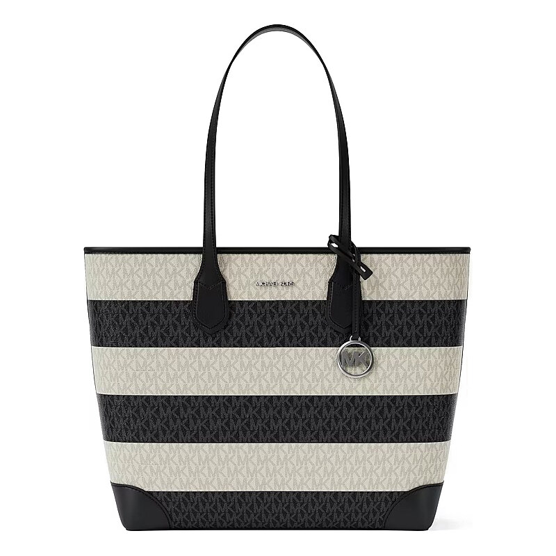Michael Kors Eva large kabelka pruhovaná černá