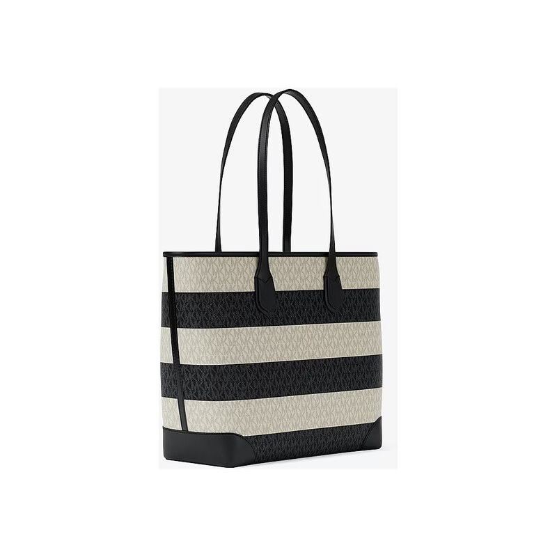 Michael Kors Eva large kabelka pruhovaná černá