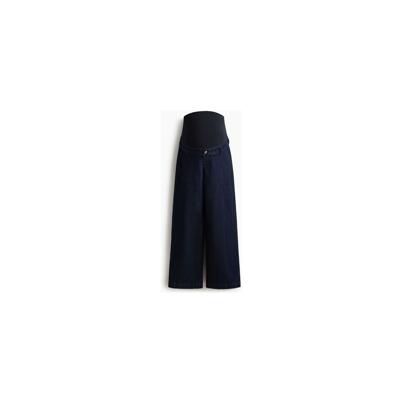 H&M - MAMA Wide High Jeans - Tmavý Denim Blue