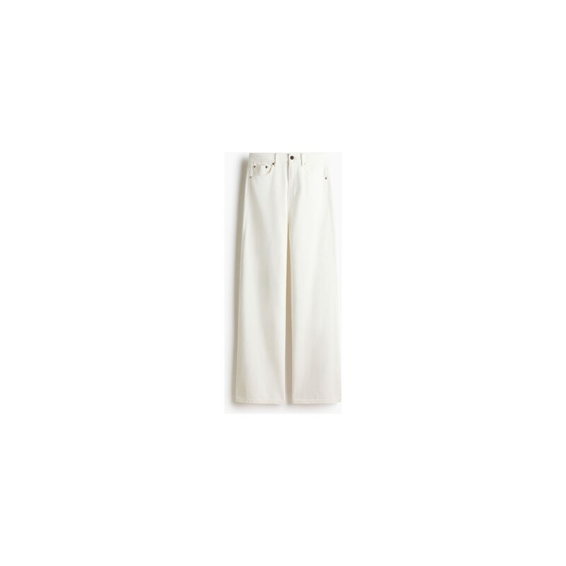 H&M - Wide High Jeans - Bílá