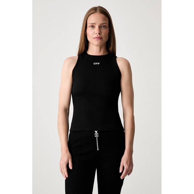 Off-White Off Stamp top bavlněný s elastanem dámský