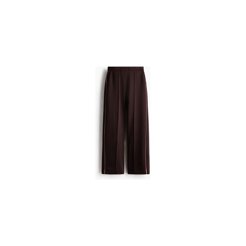 H&M - Elegantní kalhoty z materiálu scuba - Tmavě Hnědá