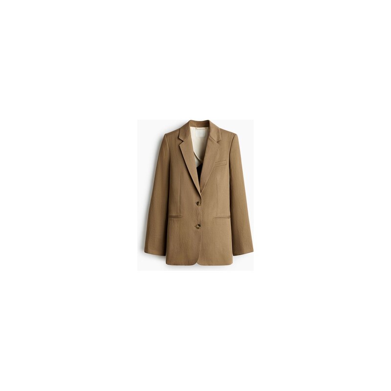 H&M - Jednořadové sako - Tmavě Béžová