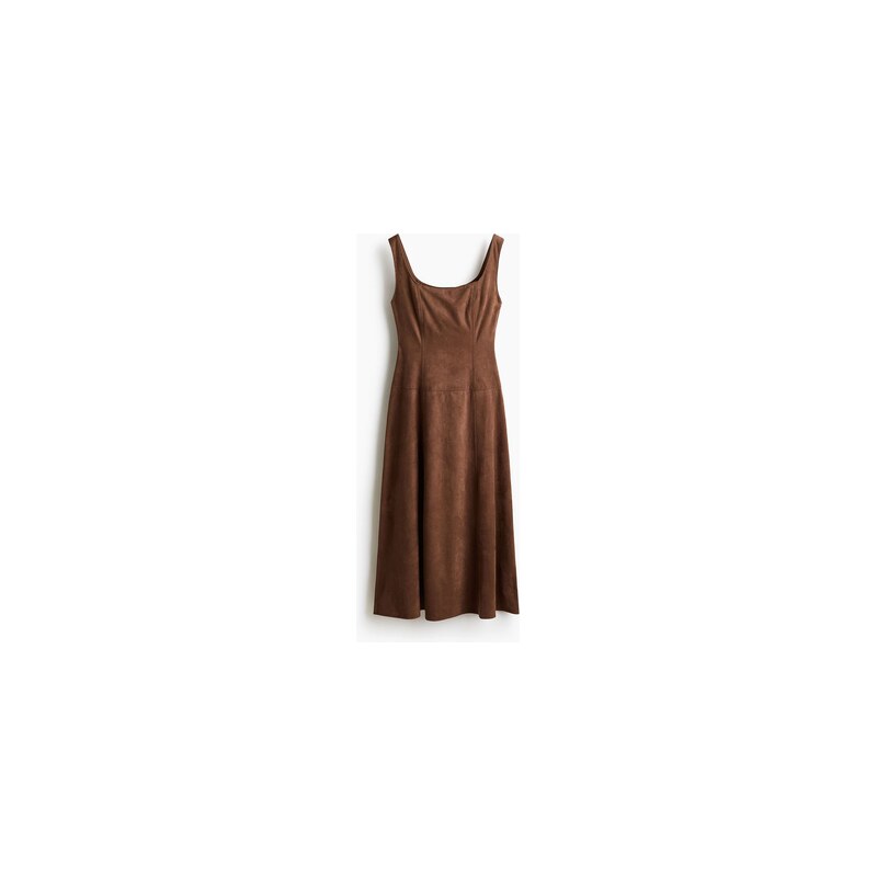 H&M - Šaty midi bez rukávů - Hnědá