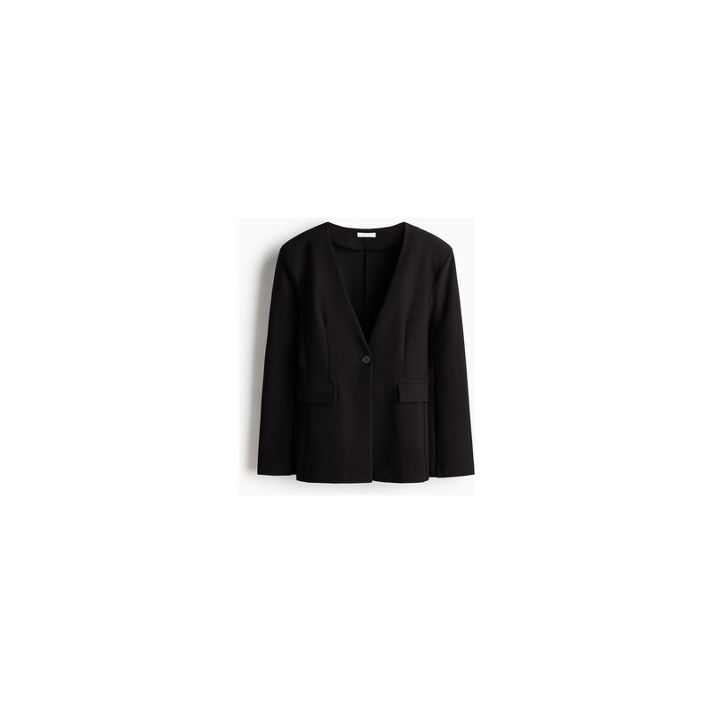 H&M - Žerzejové sako bez límce - Černá