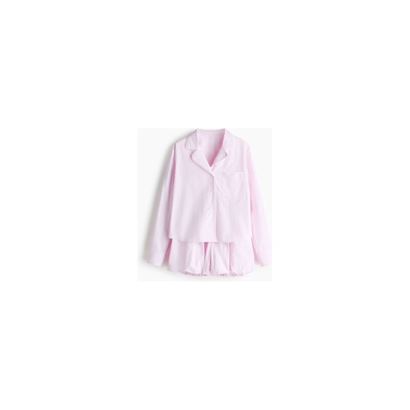 H&M - Bavlněné pyžamo - Světle Růžová/Proužky