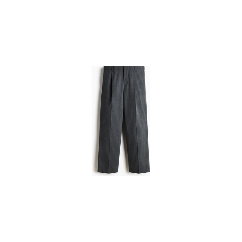 H&M - Elegantní kalhoty Loose Fit - Šedá/Úzký Proužek