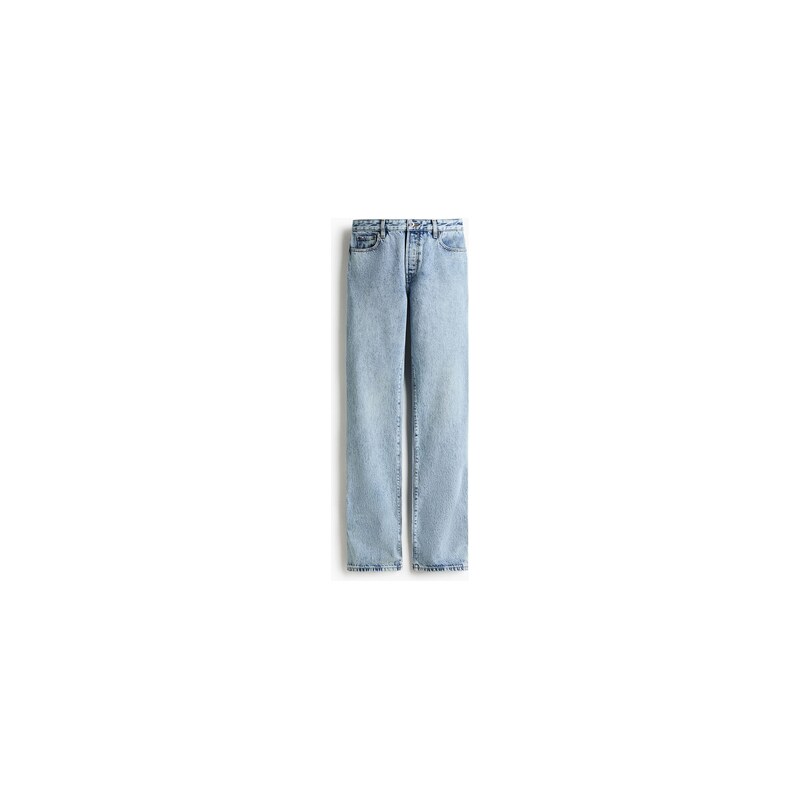 H&M - Džíny Straight Leg - Světlý Denim Blue