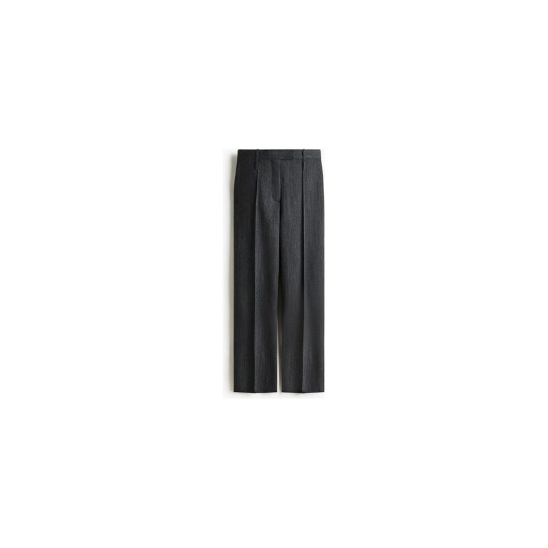 H&M - Elegantní vlněné kalhoty - Tmavě Šedá