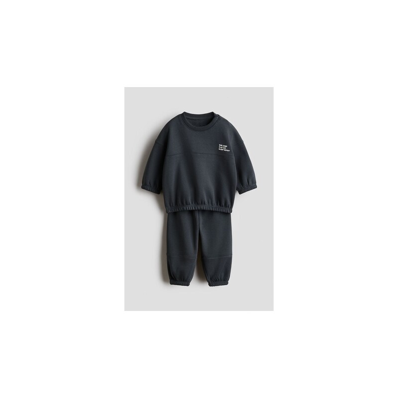 H&M - Dvoudílná tepláková souprava - Šedá/Run Jump Play