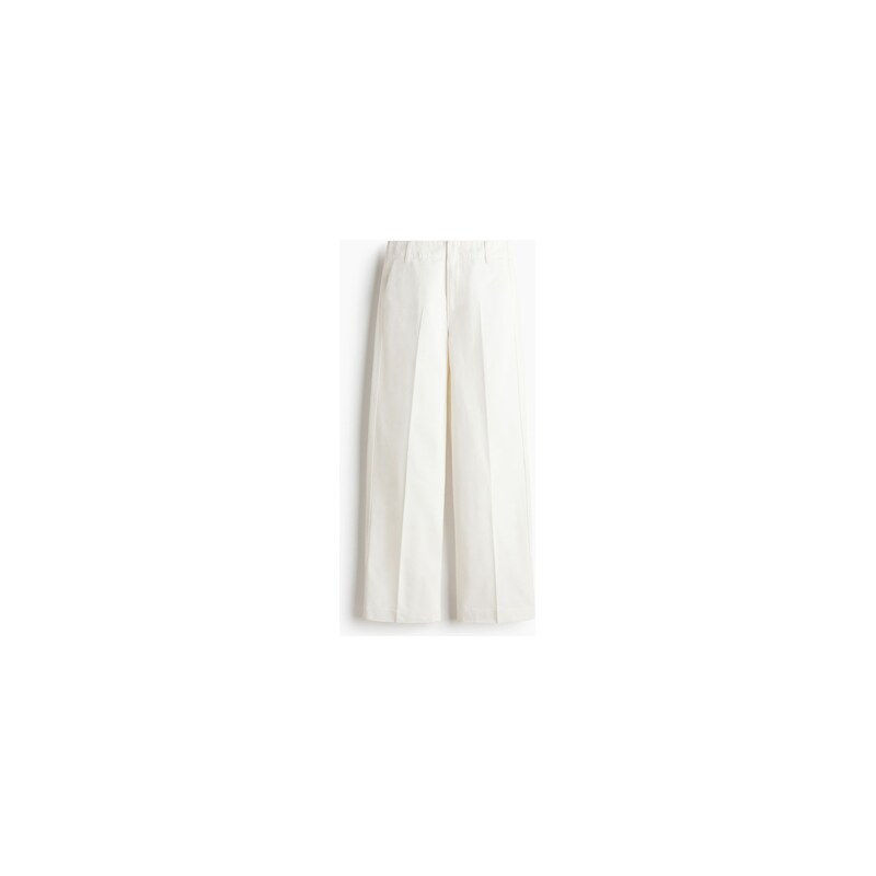 H&M - Straight High Jeans - Bílá