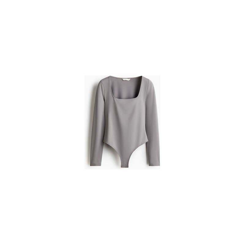 H&M - Body thongs dlouhým rukávem - Šedá
