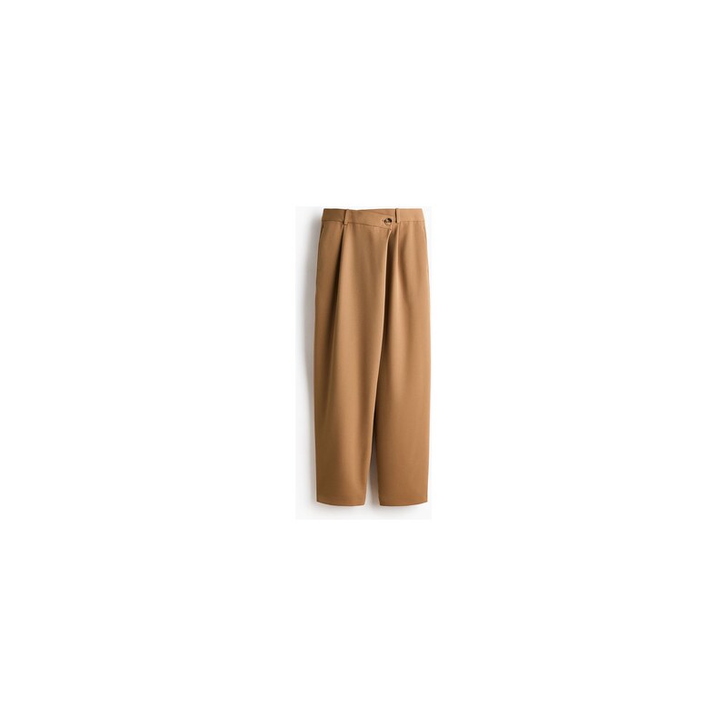 H&M - Elegantní zavinovací kalhoty - Tmavě Béžová