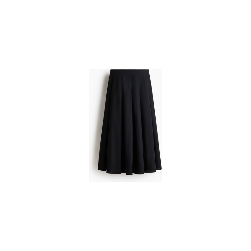 H&M - Kolová popelínová sukně - Černá